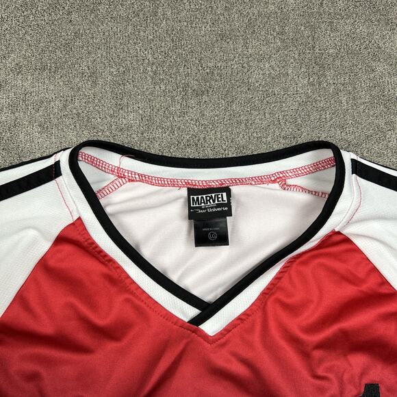 Marvel Shirt Stark Industries Iron Man Tony Stark Our Universe Jersey #63 Large - Picture 3 of 8